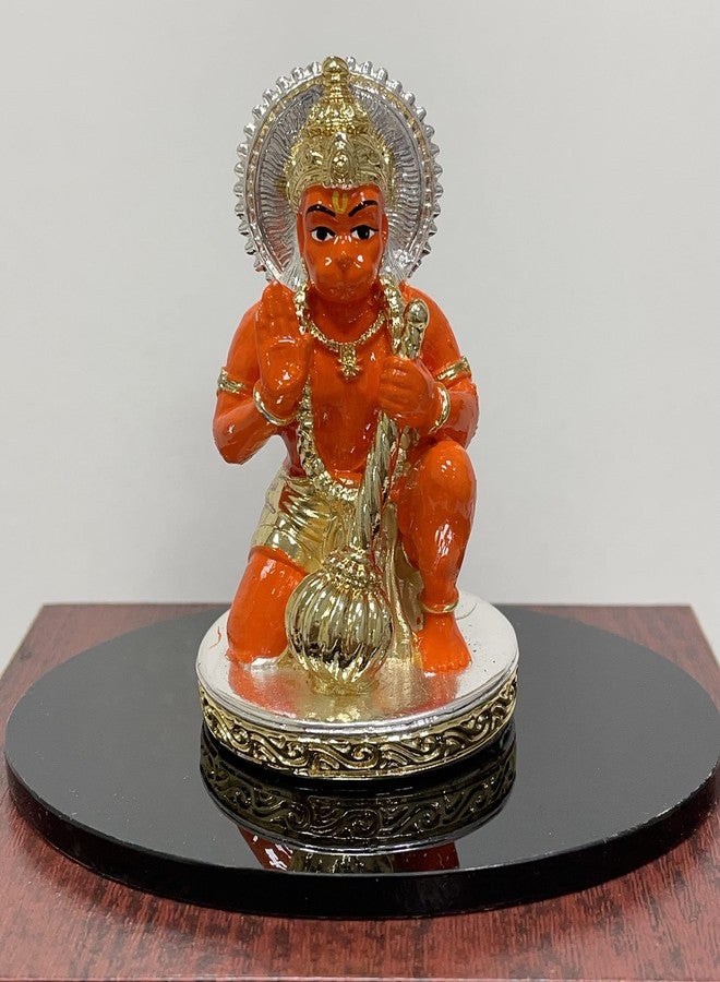 shree kreations Gold Plated Hanuman Ji Statue Kesari Hanuman Ji Ki Murti for Home Temple Office Study Table Hanuman Ji Idol Gift - Image 1